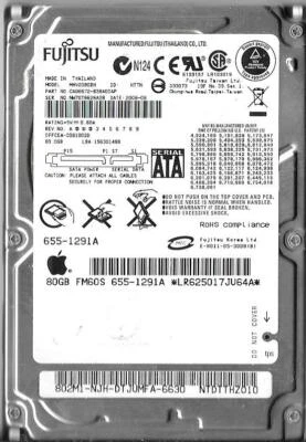 Fujitsu MHV2080BH 80GB Sata Hard Drive P/N: CA06672-B38400AP F/W: 0081002D - Image 1 of 2