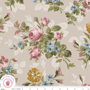 Riley Blake MIDNIGHT GARDEN 12540T Taupe Floral Quilt Fabric GERRI ROBINSON - Picture 1 of 4