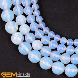Natural White Opalite Gemstone Round Loose Spacer Beads DIY Strand 15" 6mm-12mm - Picture 1 of 34