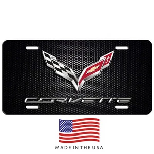 Corvette Vanity Art aluminio matrícula coche camión SUV etiqueta negro golpe - Imagen 1 de 1