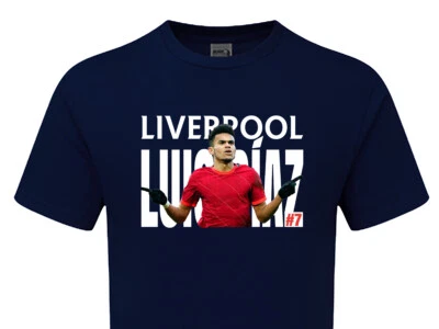 MATCH DAY EXPERIENCE ONLINE Kinder 7 Luis Díaz Liverpool Fanmade Tshirt inoffizielle Merchandise Kids