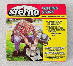 Stufa da campeggio pieghevole da esterno Sterno vintage compatta campeggio picnic coda - Foto 1 di 6