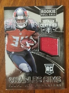 Charles Sims 2014 Totally Certified Rookie Roll Call Materials Football Card