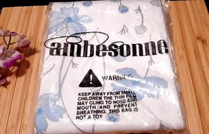 2 Yds Ambesonne Floral Fabric by The Yard Cosmos Flower Blue / White Waterproof - Picture 1 of 3