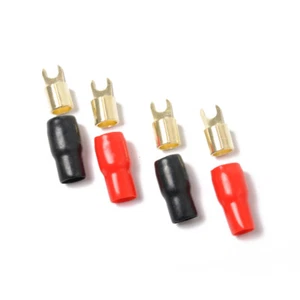4 Stärke Spaten Terminal Verbinder 2 Paar Crimp Barriere Spaten rot schwarz - Bild 1 von 12