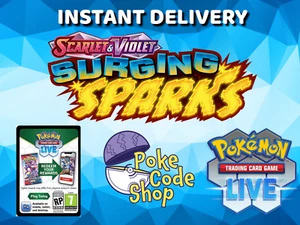 SURGING SPARKS LIVE CODES Pokemon Online Booster Code INSTANT QR EMAIL DELIVERY - Picture 1 of 3