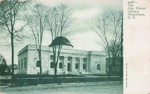 Gov. Flower Library, Watertown, New York Undivided Back Unposted Vintage PC - Picture 1 of 2