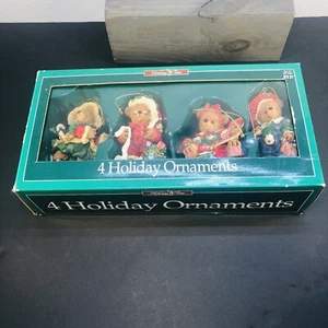 Adornos de Navidad Osos de Peluche Tiempo de Vacaciones ¡Juego de Osos de Navidad Texturizados de Resina! - Imagen 1 de 7