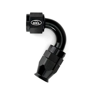 AN-8 120 Degree HEL Reusable TEFLON PTFE Braided Hose Fitting 8AN AN8 8 BLACK - Picture 1 of 2