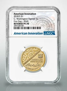 2018 S AMERICAN INNOVATION $1 NGC REVERSE PROOF PF70 First Day - ANA - Picture 1 of 2