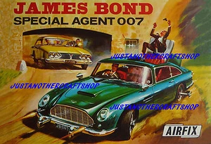 Airfix 1966 James Bond 007 Aston Martin DB5 A4 Misura Locandina Annuncio Segnale - Foto 1 di 1