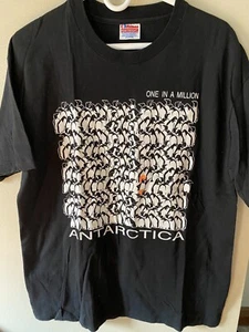 Vintage Rare 90’s Large T-shirt One In A Million Antarctica Penguin punk Rock - Picture 1 of 7