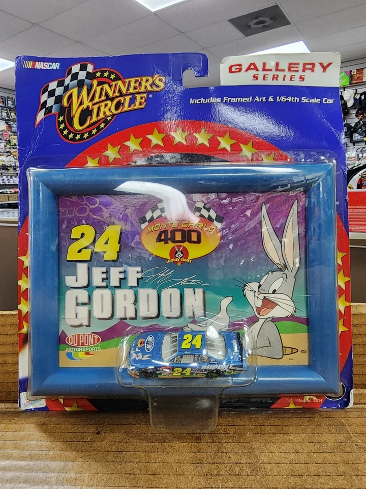Two Jeff Gordon #24 Winner's Circle Gallery Series Framed Art & Stock Car 1 64