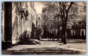 1950 ALUMNI MEMORIAL HALL JOHNS HOPKINS UNIVERSITY BALTIMORE MD ARTVUE POSTAL - Imagen 1 de 2