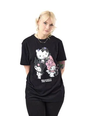 Hello Kitty Negro Rock Life Camiseta de manga corta Mujeres - Imagen 1 de 4