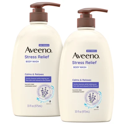 Aveeno Stress Relief Body Wash with Lavender & Chamomile (33 fl. oz., 2 pk.) - Image 1 of 3