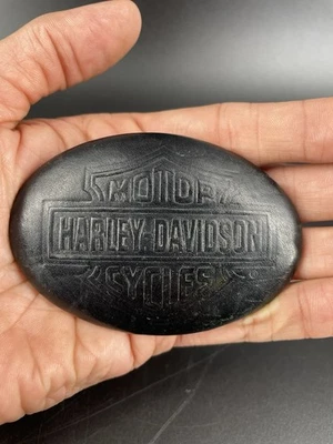 Hebilla de cinturón de cuero con logotipo de insignia Harley Davidson vintage Foto 1 de 4