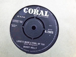 BUDDY HOLLY " LOVE`S MADE A FOOL OF YOU  " Or. UK  CORAL EX + COND. - Bild 1 von 2