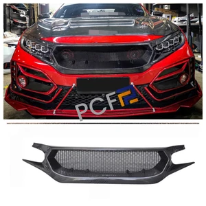 Carbon Fiber Front Bumper Grille For Honda Civic FK7 FK8 Type-R Style 2016-2019 - Picture 1 of 13