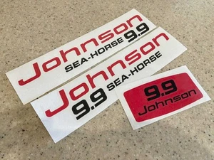 Johnson Sea-Horse 9.9 HP Vintage Outboard Motor Decals Vinyl + FREE Shipping! - Picture 1 of 1