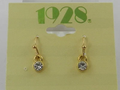 Pendiente colgante de alambre de cristal redondo tono oro 14K 2028 Foto 1 de 3