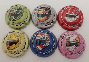 6 SCHÖNE GENERISCHE CHAMPAGNERKAPSELN MOTORRADHELME REF NR. 1490 bis 1490e NEU - Bild 1 von 1