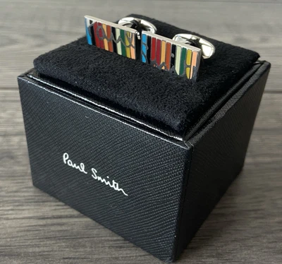 Paul Smith Signatur Streifen & Logo Manschettenknöpfe Einzelhandel Neu Ovp - Bild 1 von 4