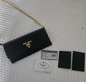 Prada Woc Vitello Move Wallet On Chain Crossbody, Black 1BT290 Borsa Portafoglio - Picture 1 of 24