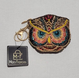 MARY FRANCES BEADED COIN PURSE OWL "A LITTLE WISER" CPS001-779 - Picture 1 of 10