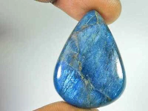 51Cts Natural Neon Blue Apatite Pear Crystal Cabochon Loose Gemstone 25X34MM u49 - Picture 1 of 9