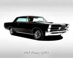 Classic Cars - 1965 Pontiac GTO - Black - Print - Picture 1 of 3
