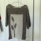 Dalbe Sweater Tunic Size Medium Flower Modernist Design Acrylic