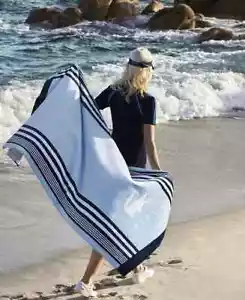 ORIGINAL Lacoste Oki Striped Beach Towel Large 100% Cotton New 36x72” - Picture 1 of 3