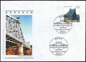 FDC Alemania, 2000. Blue Wonder Bridge Dresde. - Imagen 1 de 2