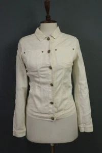 ZADIG & VOLTAIRE VENICE White Denim Button Jacket Sz M - Picture 1 of 23
