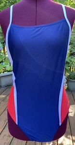Speedo Eco Endurance+ Thinstrap Swimsuit One Piece Red/White/Blue 14 / 40 NWT - Picture 1 of 4