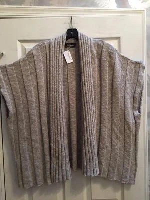 NWT Eskandar One Size Tan Shawl Collar Tabard Cardigan Sweater - Image 1 of 4