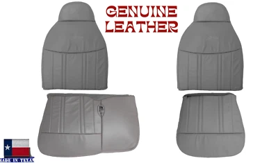 灰色皮革 60/40 长凳座椅套适用于福特 F150 Lariat XLT Crew Cab 1997 1998 — 第 1/4 张图片