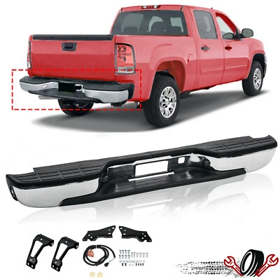 For 99-07 Chevy Silverado GMC Sierra 1500 2500 Steel Rear Step Bumper Assembly - Image 1 of 4