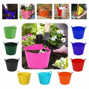 2 x 42L Flexi Tub Garden Bucket Plastic Flexible Trug Storage Feed Container - Picture 1 of 126