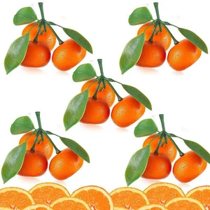 5PCS Artificial Oranges Plastic Faux Fake Fruit Oranges Home Kitchen Decor - Picture 1 of 11