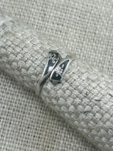 Anillo vintage Siam plata niello envolvente bypass meñique talla H 925 - Imagen 1 de 15