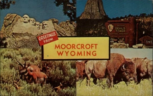 Moorcroft,WY Greetings Crook County Wyoming Postcard Sundance WY 1970 - Picture 1 of 2