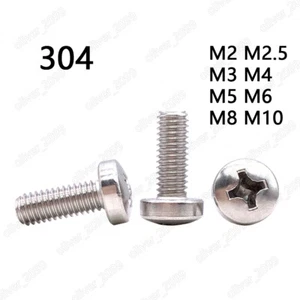 304 viti testa macchina padella trasversale acciaio inox tipo H M2 M3 M4 M5 M6 M6 - Foto 1 di 6