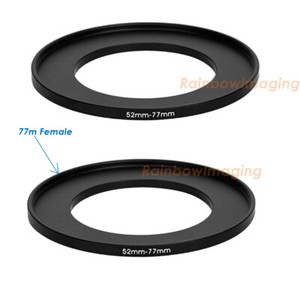 (2 Pcs ) 52-77mm 52 mm to 77 mm Metal Step Up Lens Filter Ring Adapter US Seller