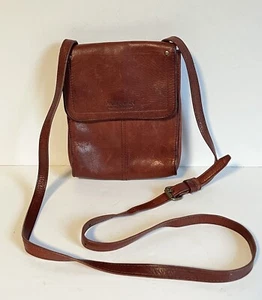 American Leather Co Crossbody Bag Brown Leather Kansas Purse Western Retro Boho - Picture 1 of 18