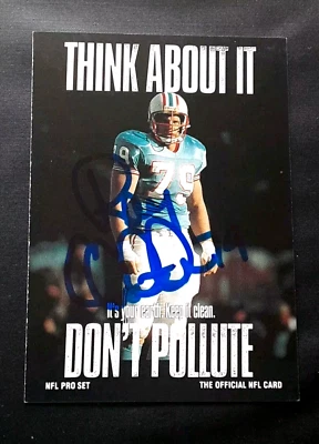 Tarjeta de fútbol americano de 1991 firmada autografiada por Ray Childress Houston Oilers DT Foto 1 de 2