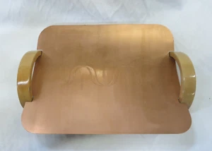 Vintage Art Deco Revere Copper Serving Tray w/ Wooden Handles - Picture 1 of 5