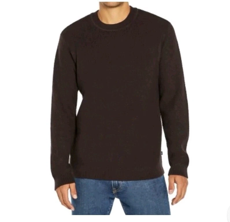 GAP Sweater Men's XL Long Sleeve Seed Stitch Crew Neck Ribbed Cuffs Java