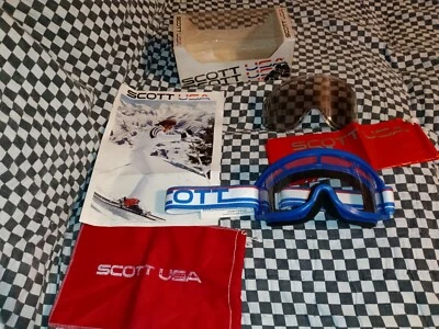 Gafas de esquí Scott vintage/moto de nieve azul/rojo térmicas. Racer IV EN MUY BUENA CONDICIÓN, Oakley,  Foto 1 de 4
